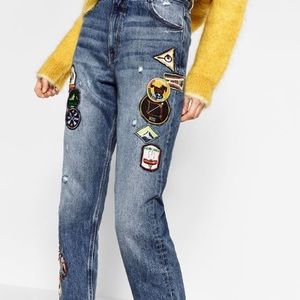 Zara Jeans with Patches 2
